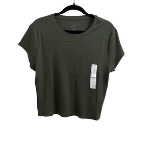 A new day short sleeve green crop top